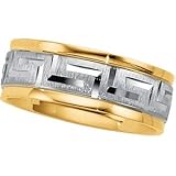 14K Two Tone Gold Comfort Fit Design Band