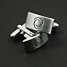 FashionOn Designer Formal Contemporary Silver Black Square Cufflinks with Gift Box