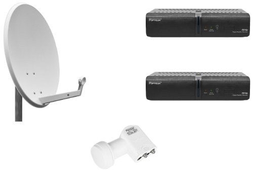 Opticum 2 Teilnehmer Komplettanlage (2x FS10p Satelliten Receiver, 2x LNB, 1x Antenne)