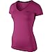 Nike New Women's Pro Core Fitted Short-Sleeve Shirt Vivid Pink/Black Small