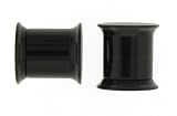Internally Threaded Acrylic Screw on Tunnel TunnelPlugs - Black - 6g - Sold as a Pair
