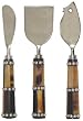 Decorative Cheese Set of Three with Beaded Horn Handles