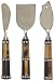 Decorative Cheese Set of Three with Beaded Horn Handles