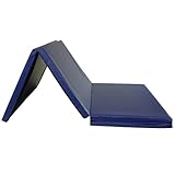 Greatmats 1.5 Inches Thick 4 x 8 Ft Gymnastics Tumbling Cheer Home Gym Exercise Folding Martial Arts Mats (Blue)