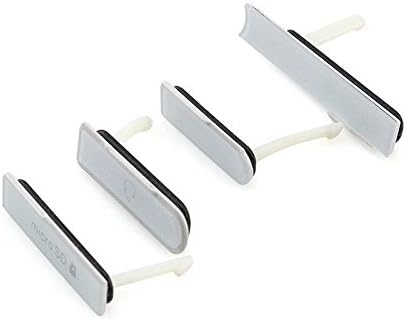 Qixun Dust Caps Sim Micro SD Card Slot USB Cover for Sony Xperia Z L36h C6603 C6602 (White)