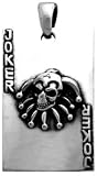 Skull Joker Ace Card Pewter Pendant Necklace