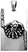 Skull Joker Ace Card Silver Tone Pewter Pendant Necklace