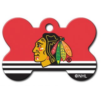 NHL Chicago Blackhawks Bone Engravable Pet ID Tag