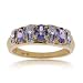 Oval Blue Tanzanite and Diamond Ring in Solid Yellow Gold