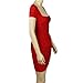 Meilun Women's Rayon Sexy Short Sleeve Square Neck Bandage Dress Red