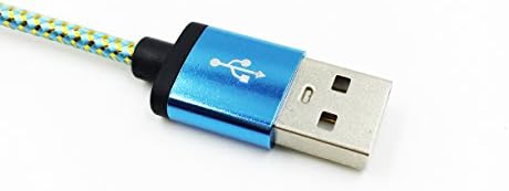 Micro USB Cable,High Speed Fast Sturdy Durable Fabric Braided Fiber Jacket with Gold Aluminium Shell Housing Head Charging Data Cable Cord, for Samsung Galaxy Note 1/2/4/5/S3/S4/S5/S6/S6Edge (blue)