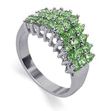 Gorgeous Peridot Gemstone Band .925 Sterling Silver Ring