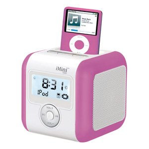 Childrens Toyshop  Electronics : Ozaki imini Radio Alarm Clock Ipod Speaker Pearl Pink