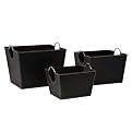 Set of 3 Oliver Faux-Leather Nested Baskets