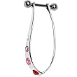 Sterling Silver 925 Fading Pinks Zirconia Left Cartilage Ear Piercing
