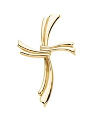 14K Yellow Modern Fashion Cross 49.25mm X 30.50mm