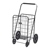 EASY-WHEELS Jumbo 4-Wheel Compact Foldable Shopping Cart - Black