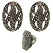 Sterling Silver Set Fashion Earrings Ring