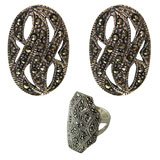 ShalinCraft Earring and Ring Sets Sterling Silver Jewelry Hand Engraved Indian Style