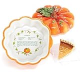 Thanksgiving Pumpkin Shape Pie Plate/Dish With Cover Great For Baking Pies And Storing