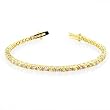 Goldtone, Pink Ice and Peridot CZ's in Prong Setting, Box Clasp