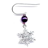 Purple Snowflake Earrings Sterling Silver Jewelry Gift Boxed