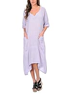 100% lino Vestido Zoe (Gris Perla)