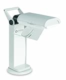 OttLite OTL13MAG Task Lamp with Swivel Base and Flip-Down Magnifier, Dove Grey
