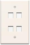 OnQ / Legrand WP3404LA 1Gang, 4Port Wall Plate, Light Almond