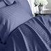 300-THREAD-COUNT QUEEN DUVET SET 300TC EGYPTIAN COTTON DUVET SHAM 300 TC - NAVY DAMASK STRIPE