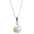 Wundersch�ner 925 Sterling Silber S��wasser-Perlen Damen - Anh�nger + Kette Wei� 9.0mm