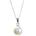 Wundersch�ner 925 Sterling Silber S��wasser-Perlen Damen - Anh�nger + Kette Wei� 9.0mm