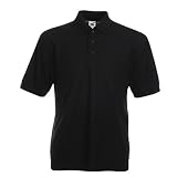 Pique Polo 65/35 T-Shirt von Fruit of the Loom Schwarz XXXL