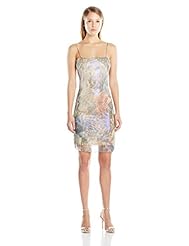 Silk Spaghetti Strap General Print  Dress