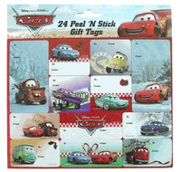 Disney Pixar CARS Gift Tags adhesive set - 24pcs peel n stick stickers