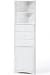 Madison Corner Linen Cabinet Wood Doors White