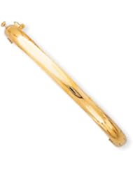 14k Gold 5.6mm Polished Solid Hinged Bangle Bracelet