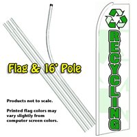 Recycling Feather Banner Flag Kit (Flag & Pole)