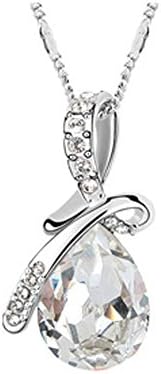 Valentines Day Gift 925 Sterling Silver Teardrop Swarovski Element Crystal Pendant Fashion Jewelry Necklace for Women,"the Tear for Angel"