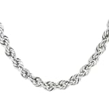 Karat Platinum 2.1mm Diamond-Cut Rope Chain Necklace, 24