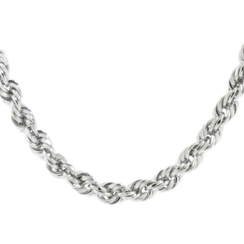 Karat Platinum 2.1mm Diamond-Cut Rope Chain Necklace, 22
