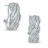 Gordon's Jewelers Diamond Pavï¿½ Step Earrings in Sterling Silver 1/2 CT. T.W. ss religious charms