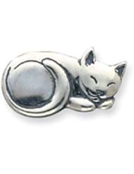 Sterling Silver Antiqued Sleeping Cat Pin
