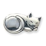 Sterling Silver Antiqued Sleeping Cat Pin