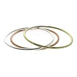 3 Sterling Silver, 24k Gold vermeil, Rose Gold Bangle Set