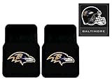3-Piece Baltimore Ravens Automotive Interior Gift Set - A Set of 2 NFL Licensed Universal-Fit Molded Front Rubber Floor Mats and One Official NFL Licensed Team Helmet Logo Air Freshener Pine Forest Scent