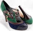 LAMB L.A.M.B. Oxford Pump Green/Navy Pump Heels