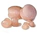 Pair Of Double Flare Organic Rose Quart Stone Ear Plug Piercings (Multiple Sizes Available)