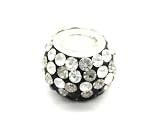 31m Tv9dCzL. SL160  Pandora Trollbeads Chamilia Sterling Silver Swarovski crystal compatible core beads, with small swarovski crystals, slide on and off Slide silver crystal bead, 14 x 10 mm. 5mm silver bead design fits for most bracelets