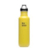 Klean Kanteen 27-Ounce Classic Loop Cap Stainless Steel Water Bottle, Solar Yellow